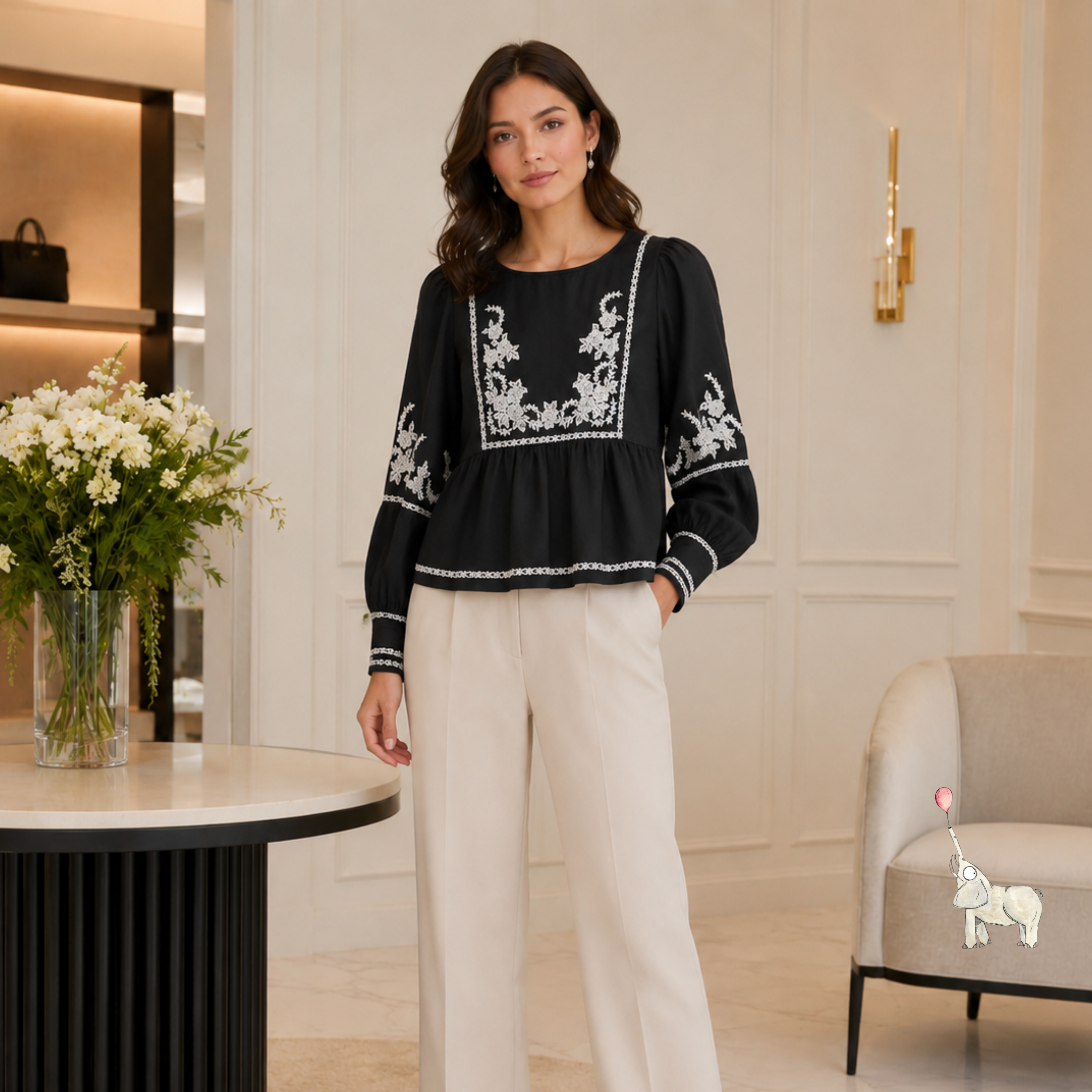 ba&sh Top Only Black S