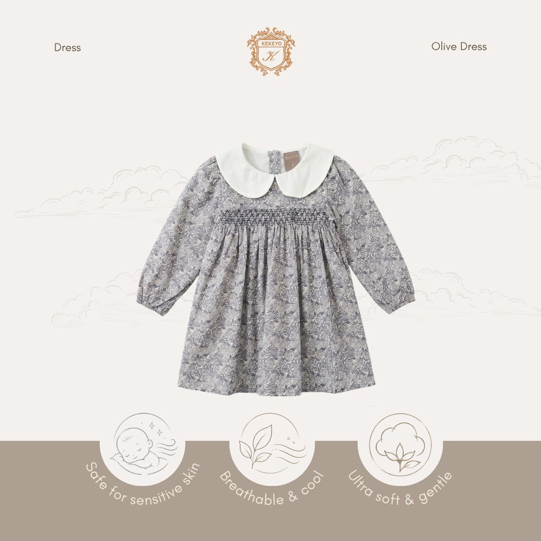 Kekeyo Olive Dress | 2Y 8Y