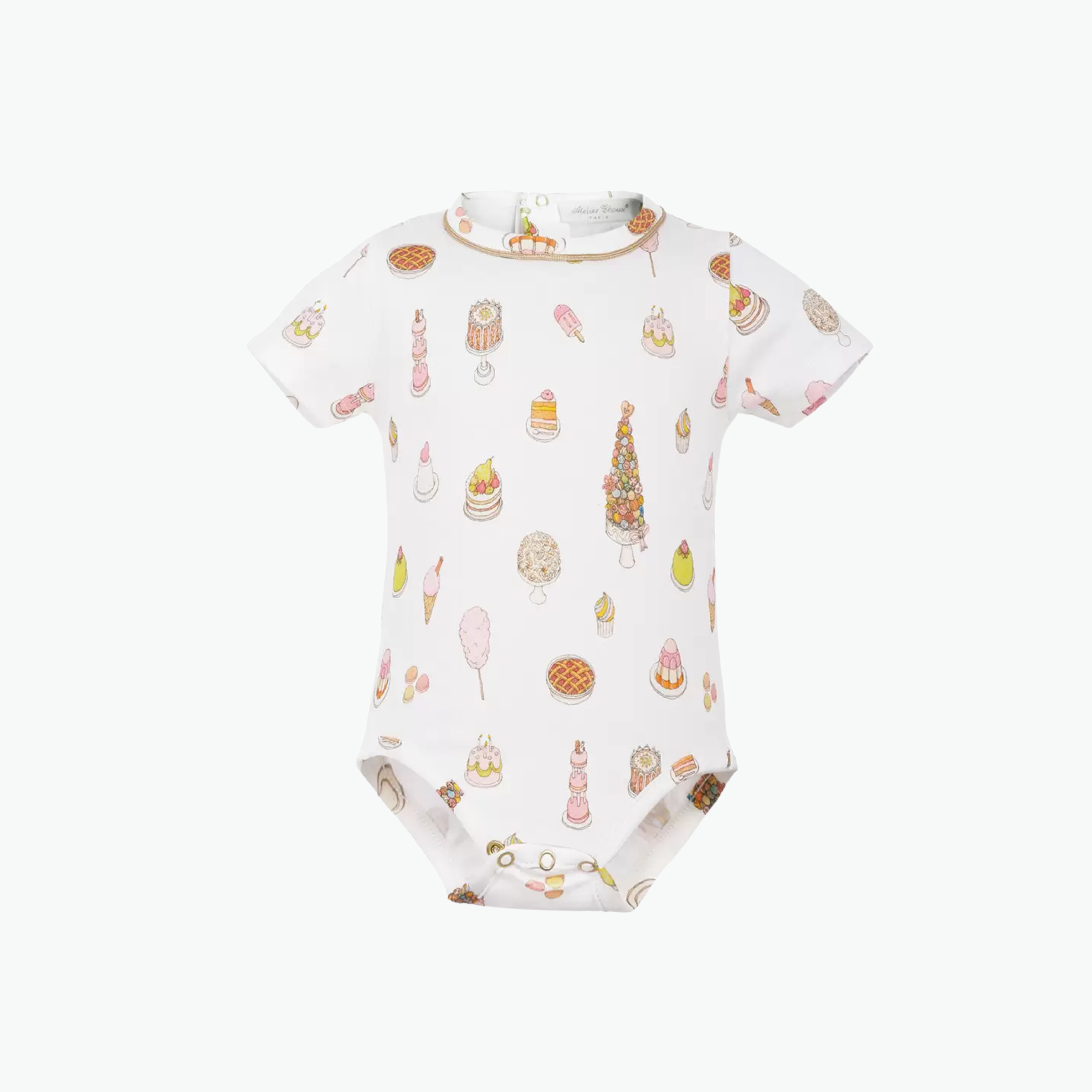 Atelier Choux Sweetie Pie Pink Newborn Baby Onesie