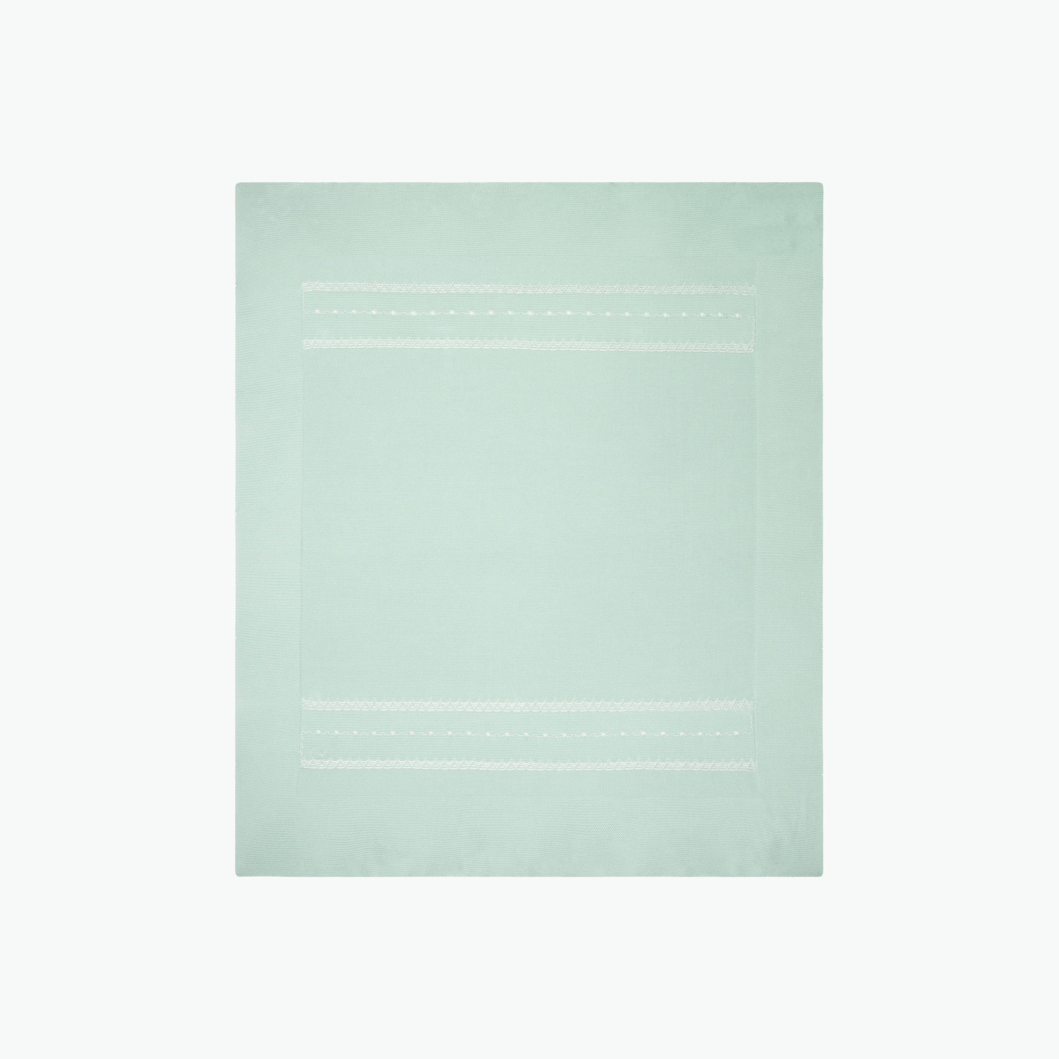 Paz Rodriguez Wool Knit Baby Blanket in Sage