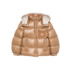 Moncler Kids Yule Hooded Puffer Jacket in Brown