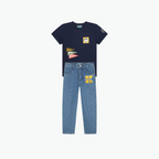 Kenzo Cotton T-shirt and Denim Trousers Set