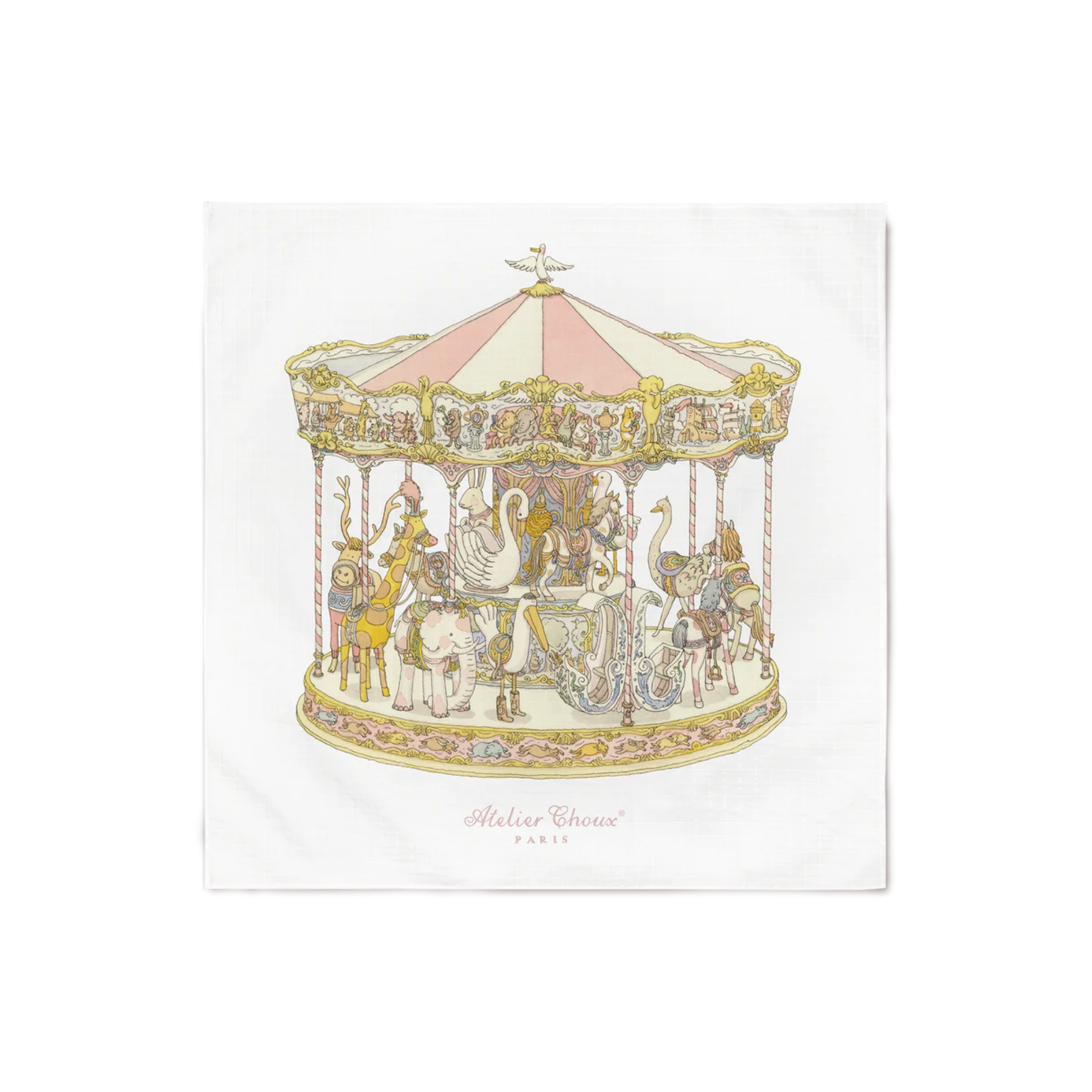 Atelier Choux Carousel Pink – Carré Swaddle