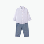 Abel & Lula White Blue Linen