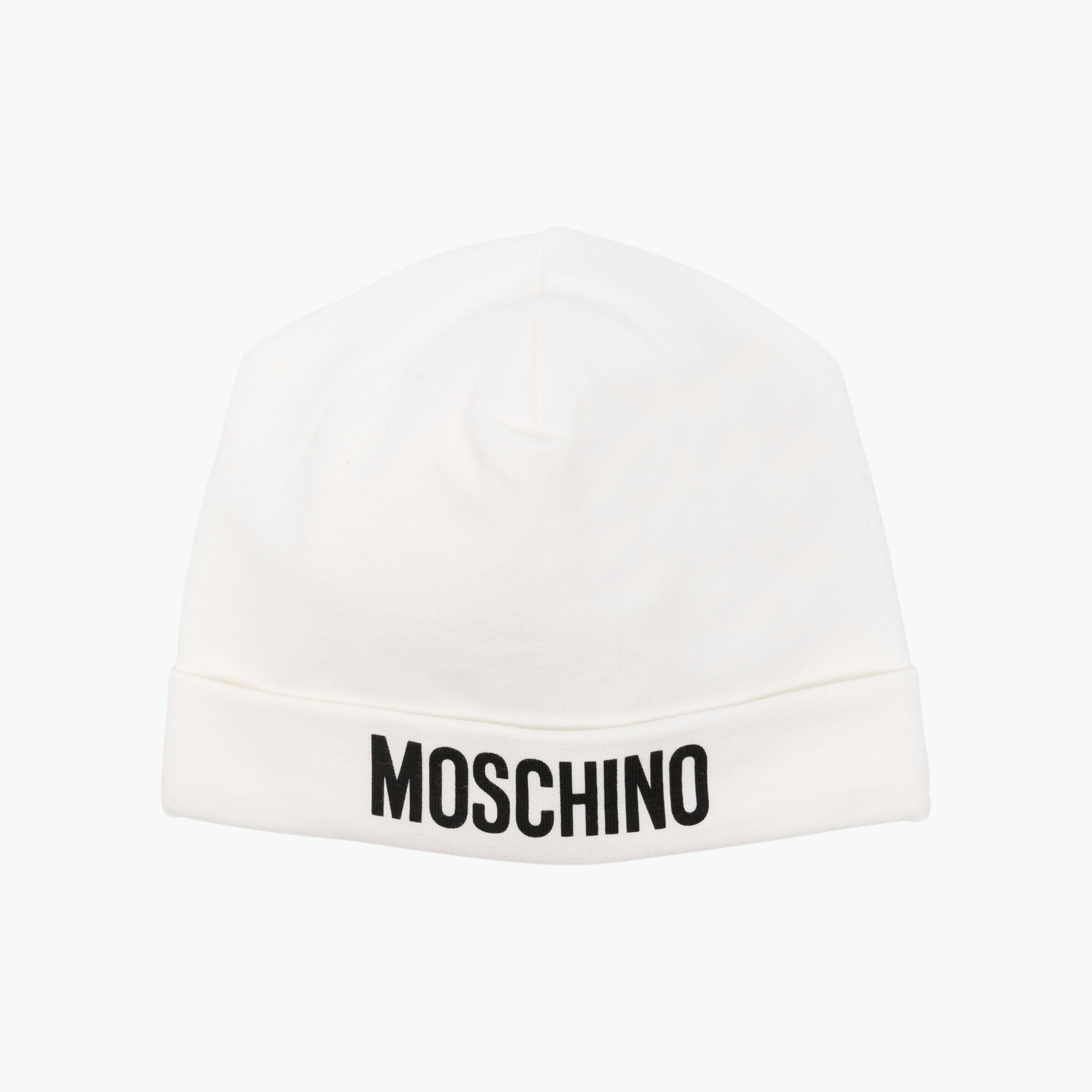 Moschino Kids Logo Beanie Hat in White