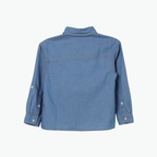 Moschino Kids Teddy Bear Cotton Denim Shirt in Blue