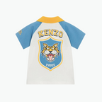 Kenzo Tiger Wahoo Logo Polo Shirt in Blue and White