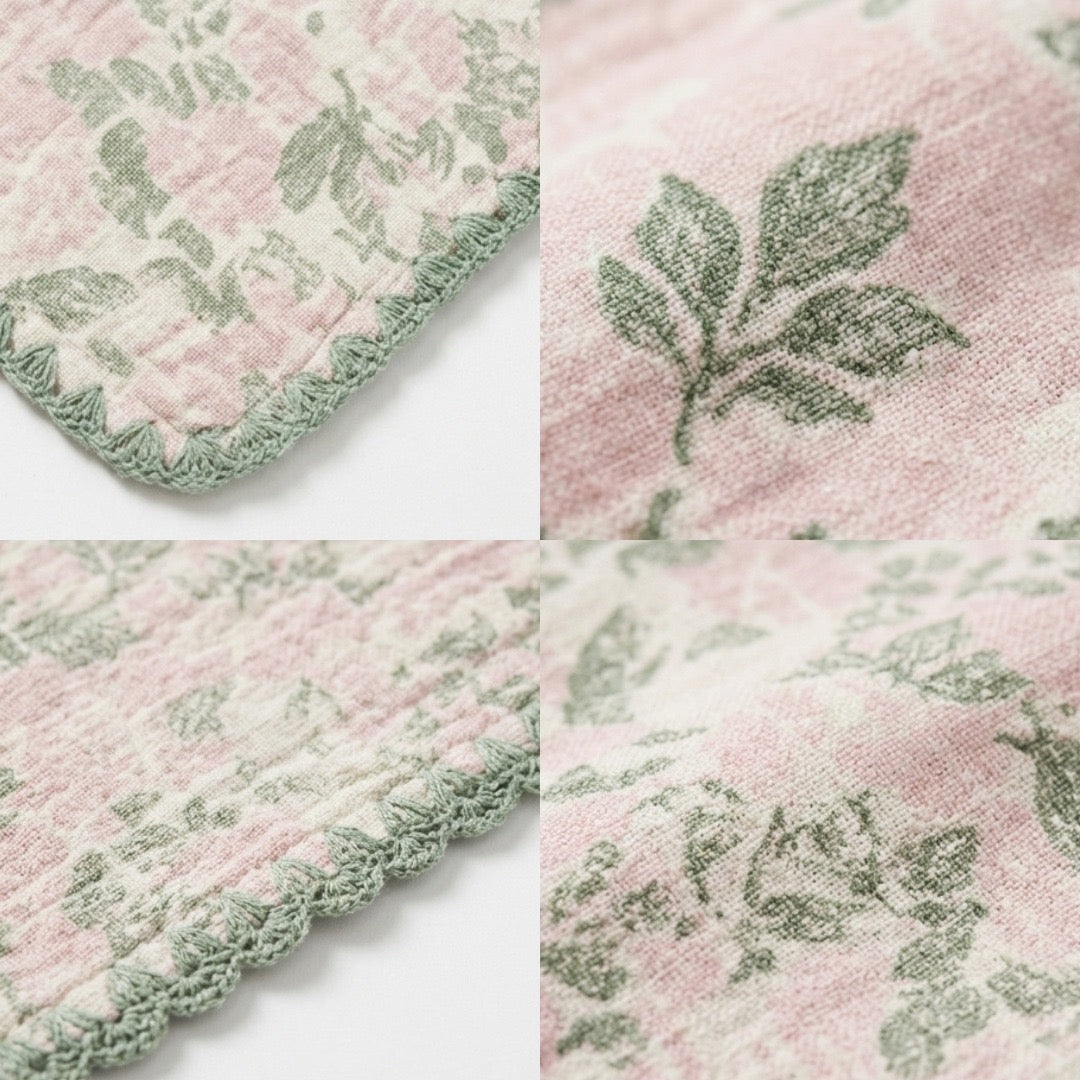 KEKEYO Autumn Blush Pink Blanket Cotton