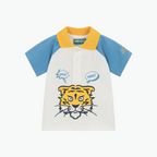 Kenzo Tiger Wahoo Logo Polo Shirt in Blue and White