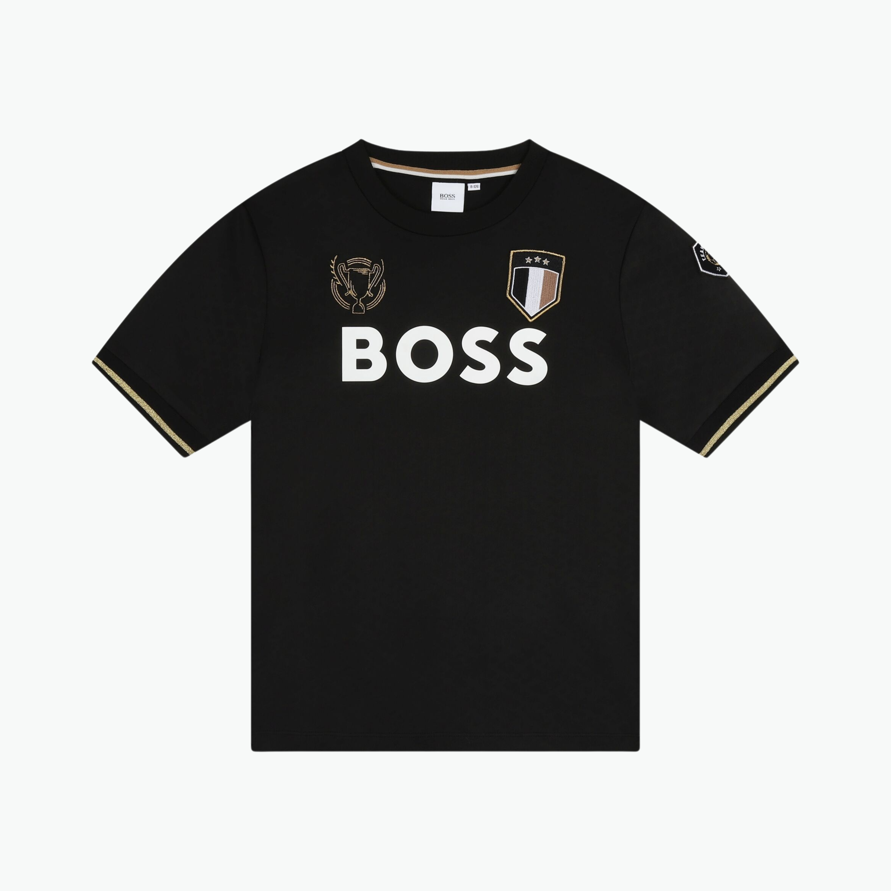 Boss Kids Stretch Fabric Embroidered Patches T-shirt