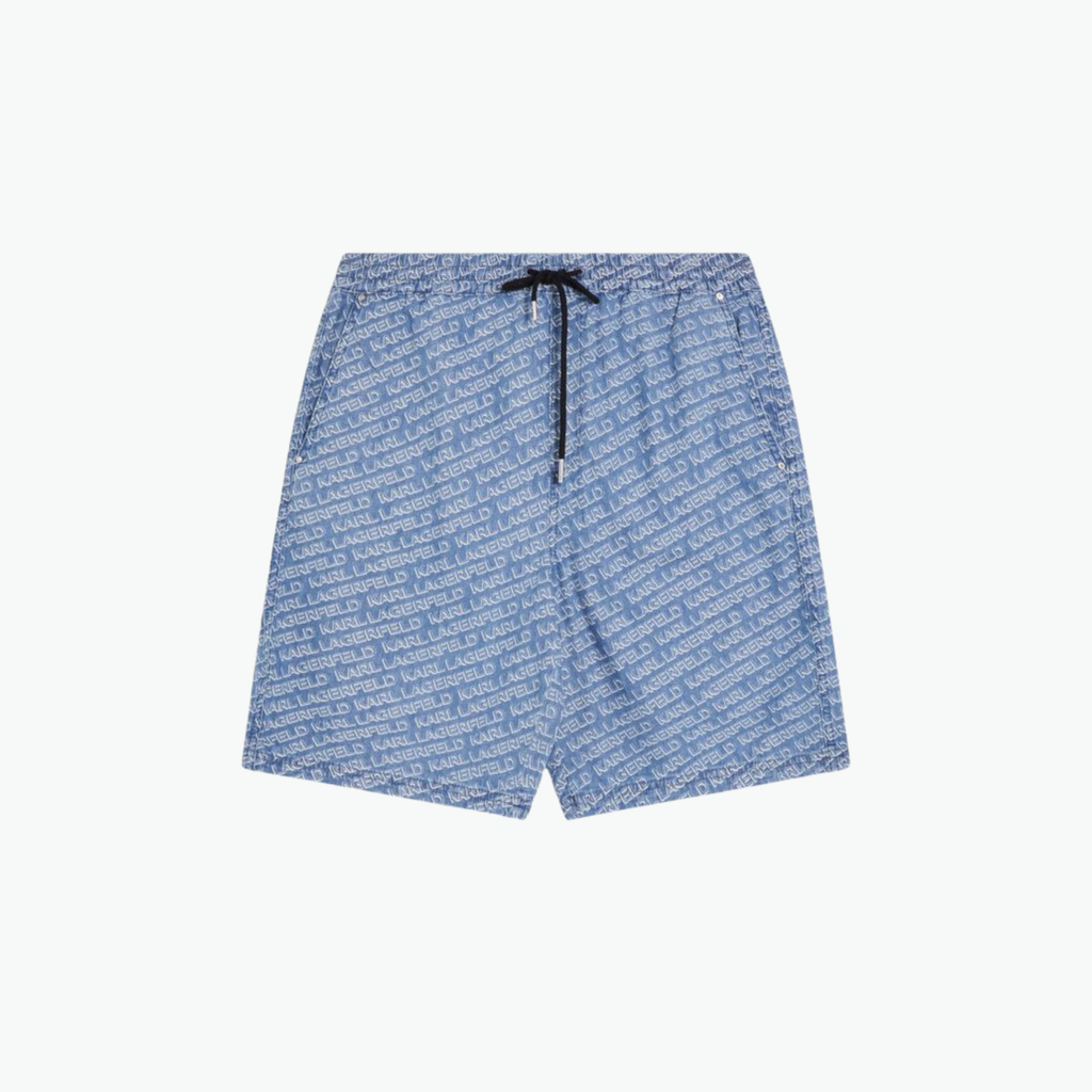 Karl Lagerfeld All-Over Karl Logo Denim Shorts