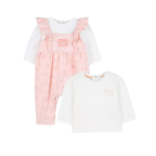 Kenzo Kids Pink Ruffle-trim Babygrow Set