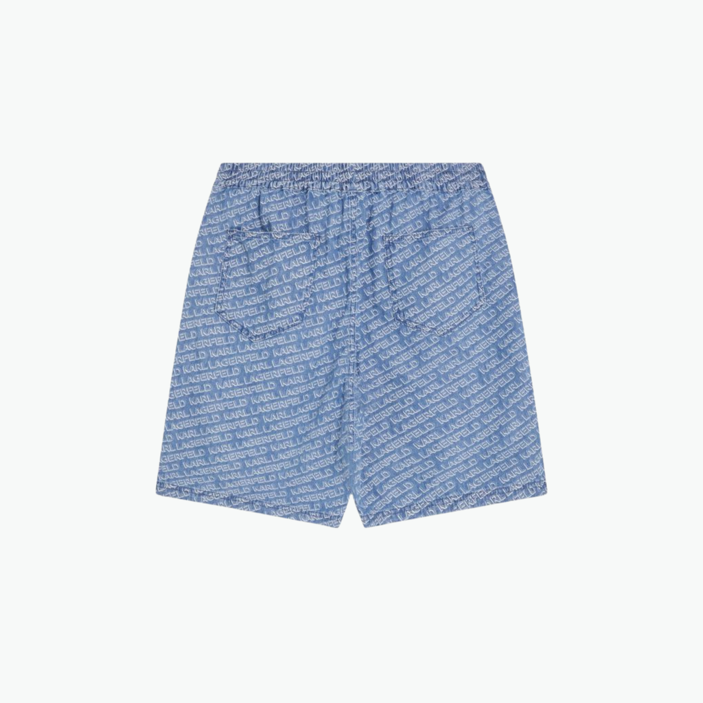 Karl Lagerfeld All-Over Karl Logo Denim Shorts