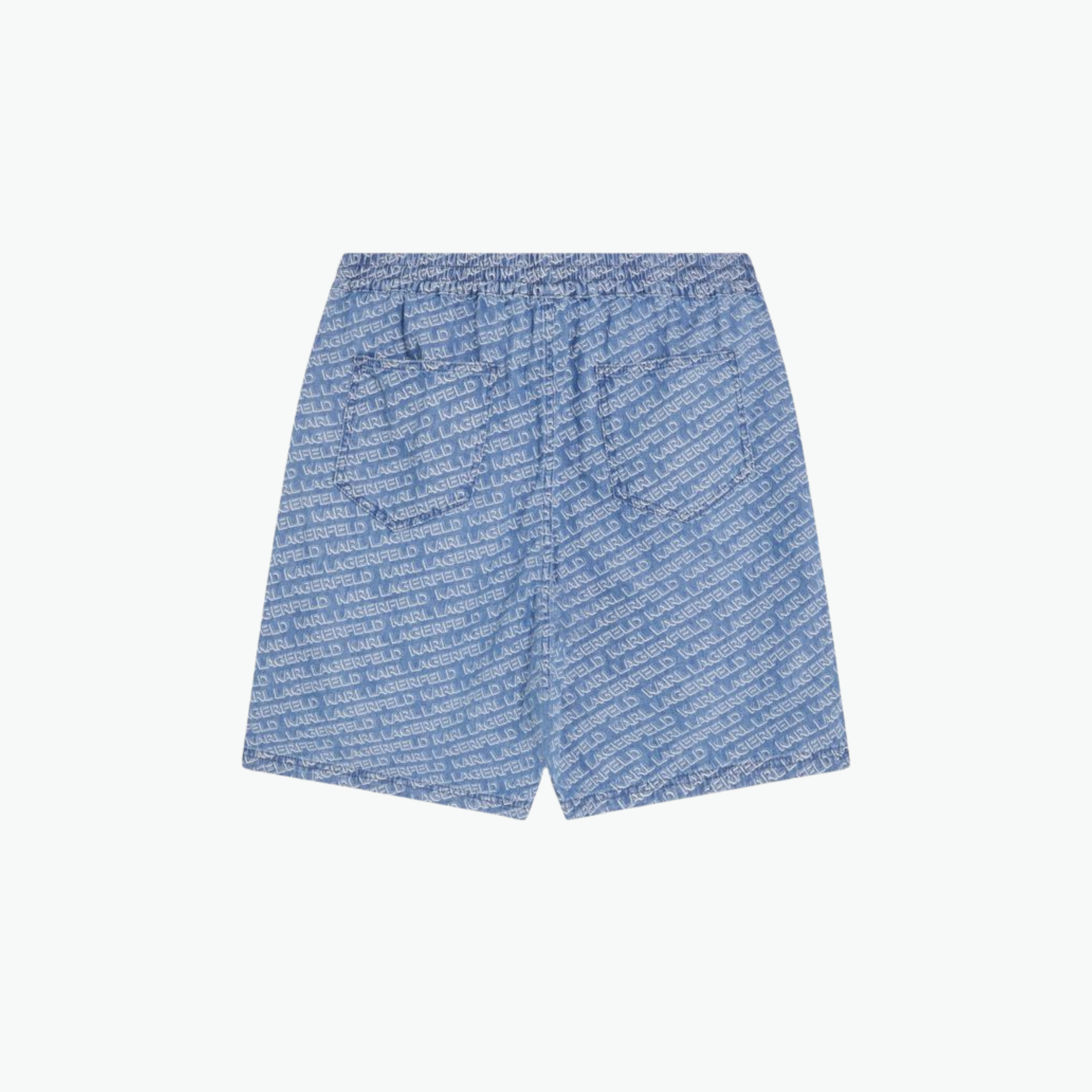 Karl Lagerfeld All-Over Karl Logo Denim Shorts