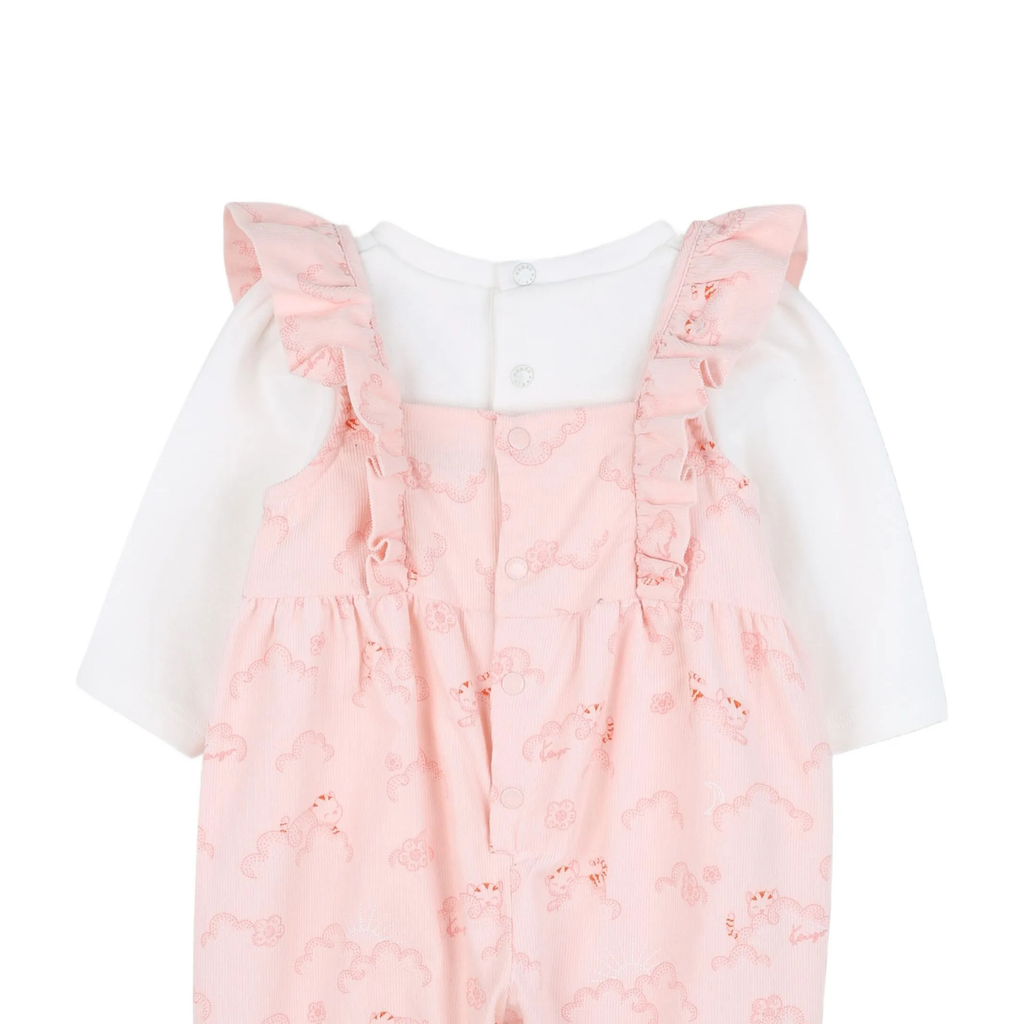 Kenzo Kids Pink Ruffle-trim Babygrow Set