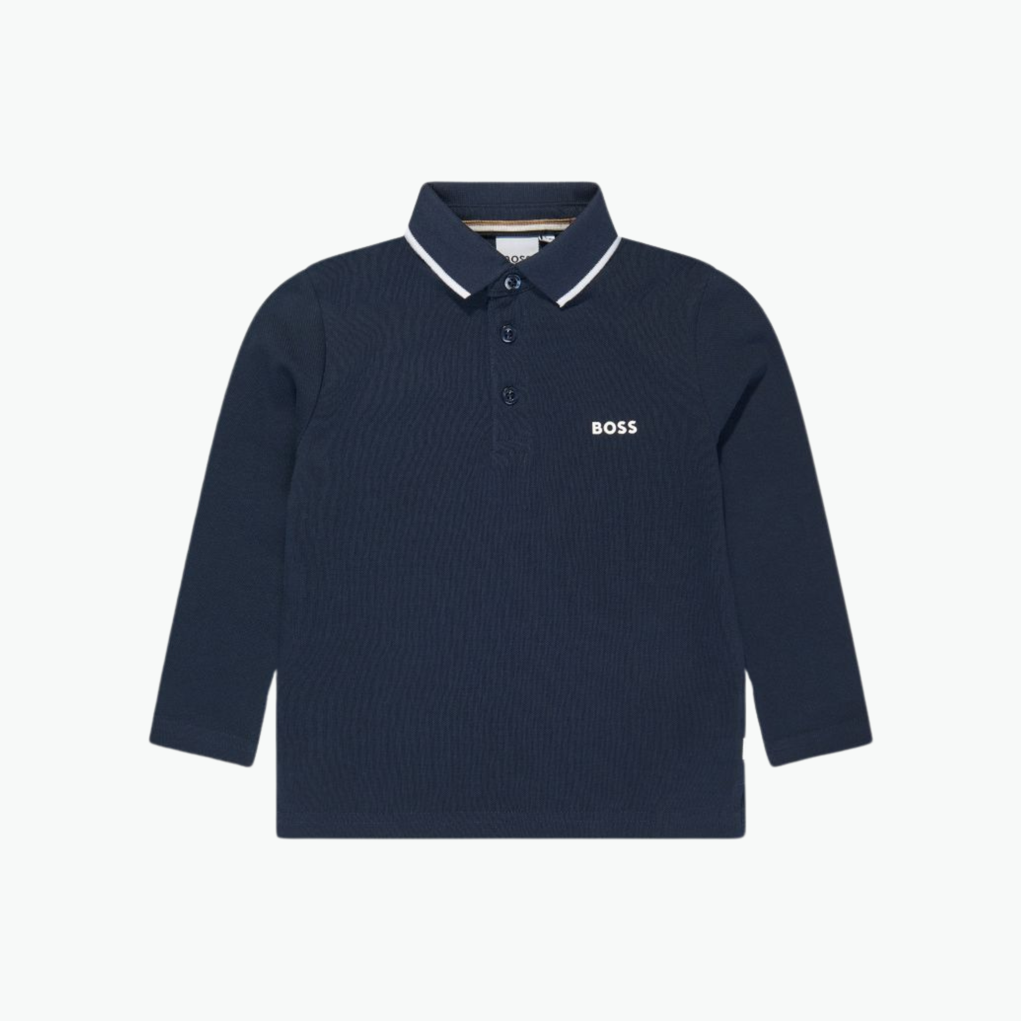 Boss Kids Long Sleeve Polo in Navy