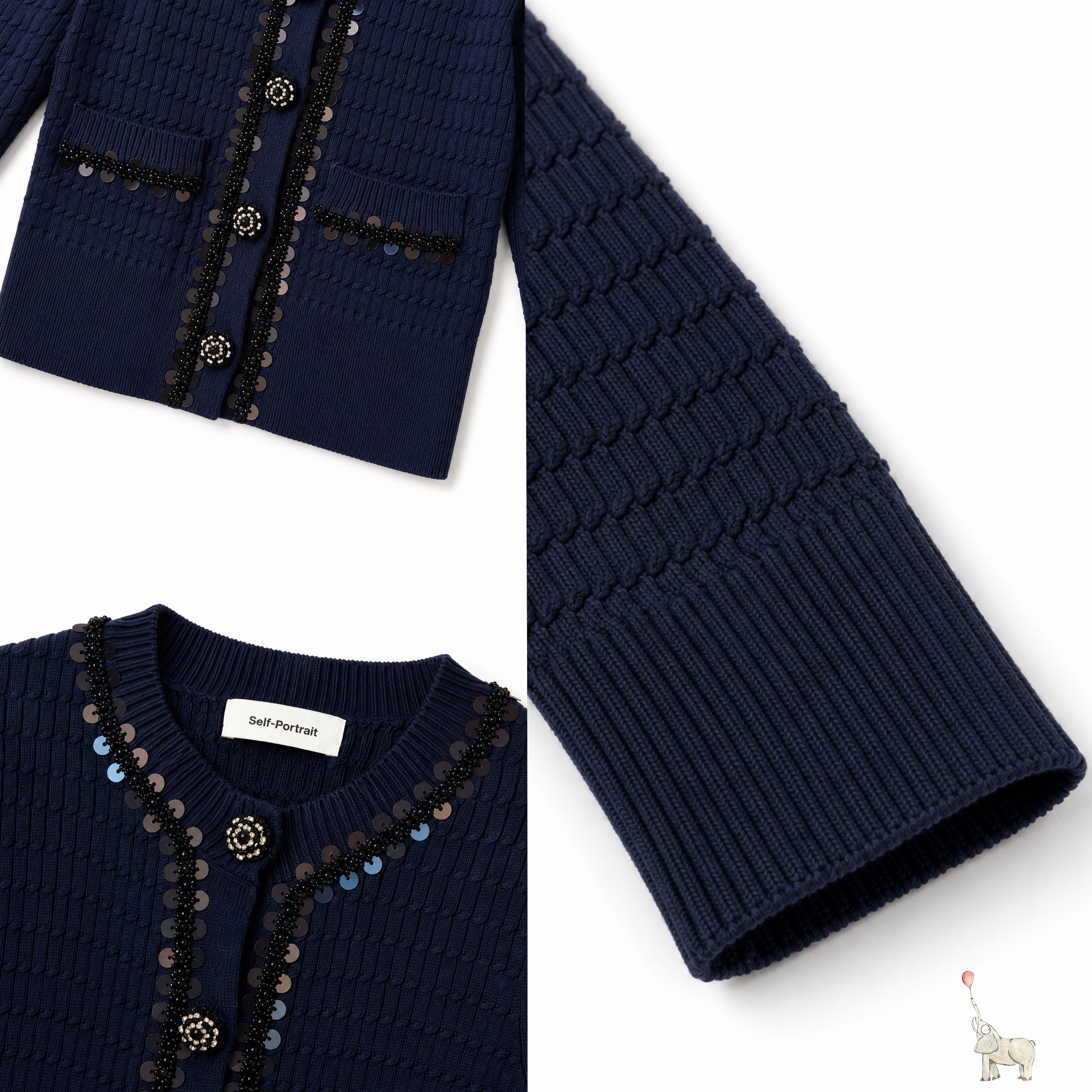 Self Portrait Sweater Navy L