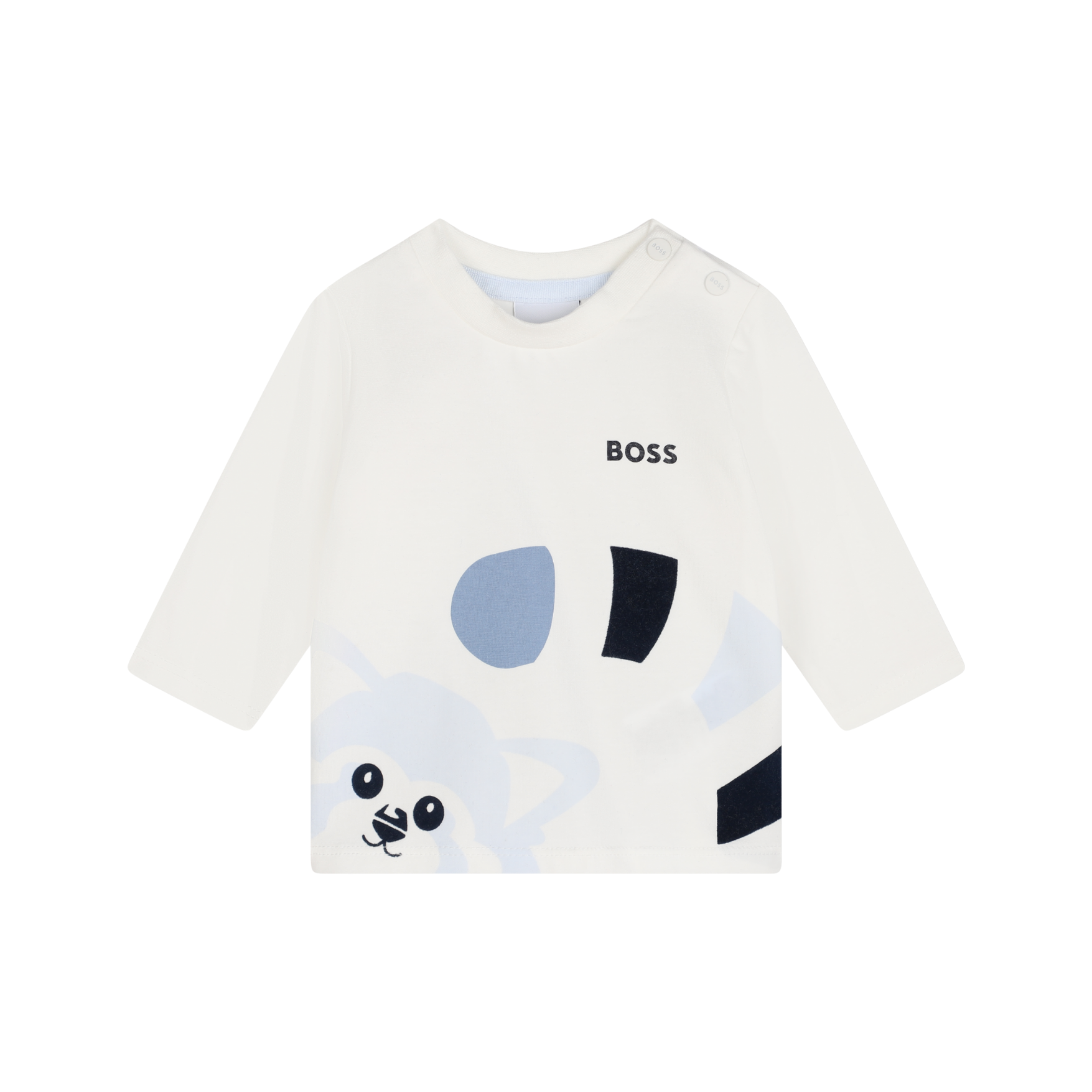 Boss Kids Long-Sleeved T-shirt in White fox