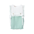 Paz Rodriguez Knitted Romper with Bow in Green