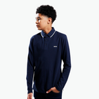 Boss Kids Long Sleeve Polo in Navy