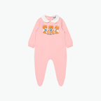 Moschino Baby Girls Teddy Logo Babygrow in Pink
