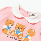 Moschino Baby Girls Teddy Logo Babygrow in Pink