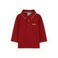 BOSS Kids Long-Sleeve Logo Polo Shirt in Maroon