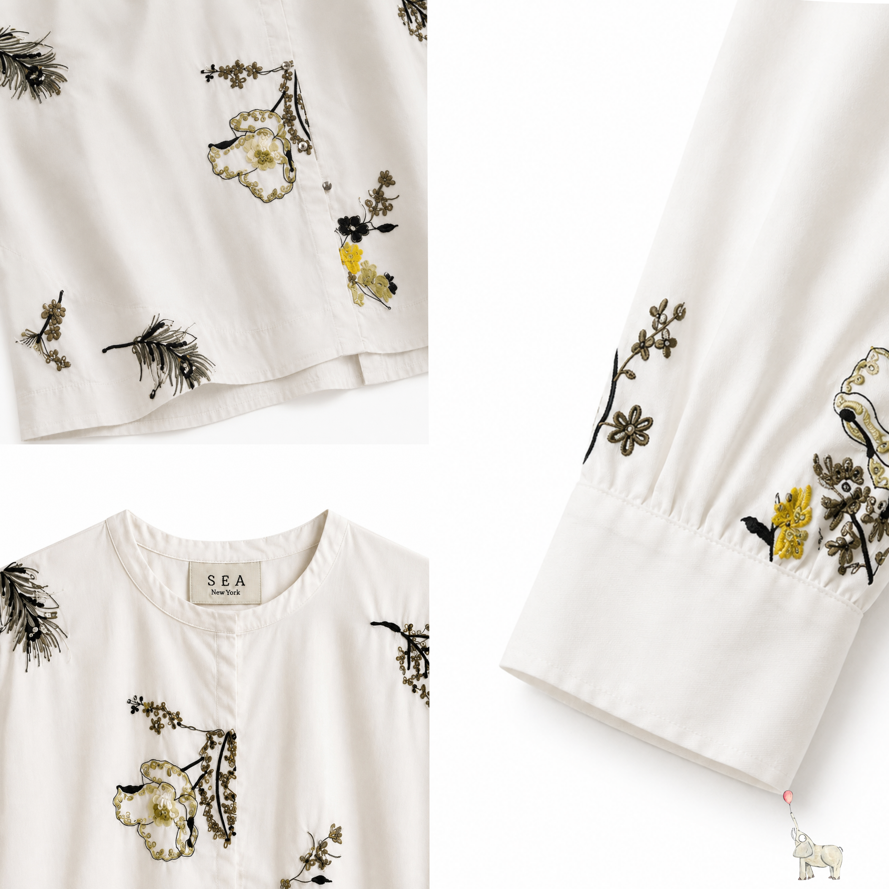 Sea White Blouse M