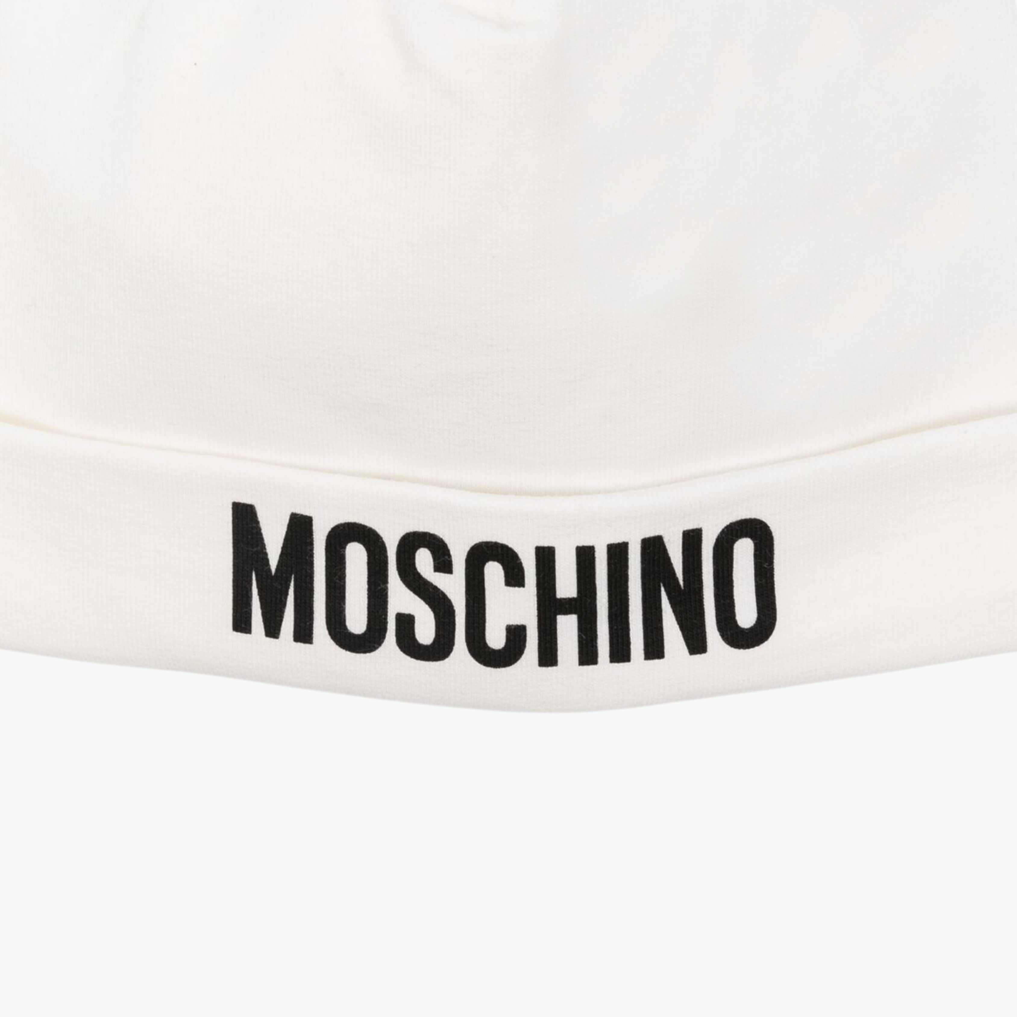 Moschino Kids Logo Beanie Hat in White
