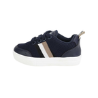 Boss Kids Lace-Up Navy Tricolour Stripes Sneakers