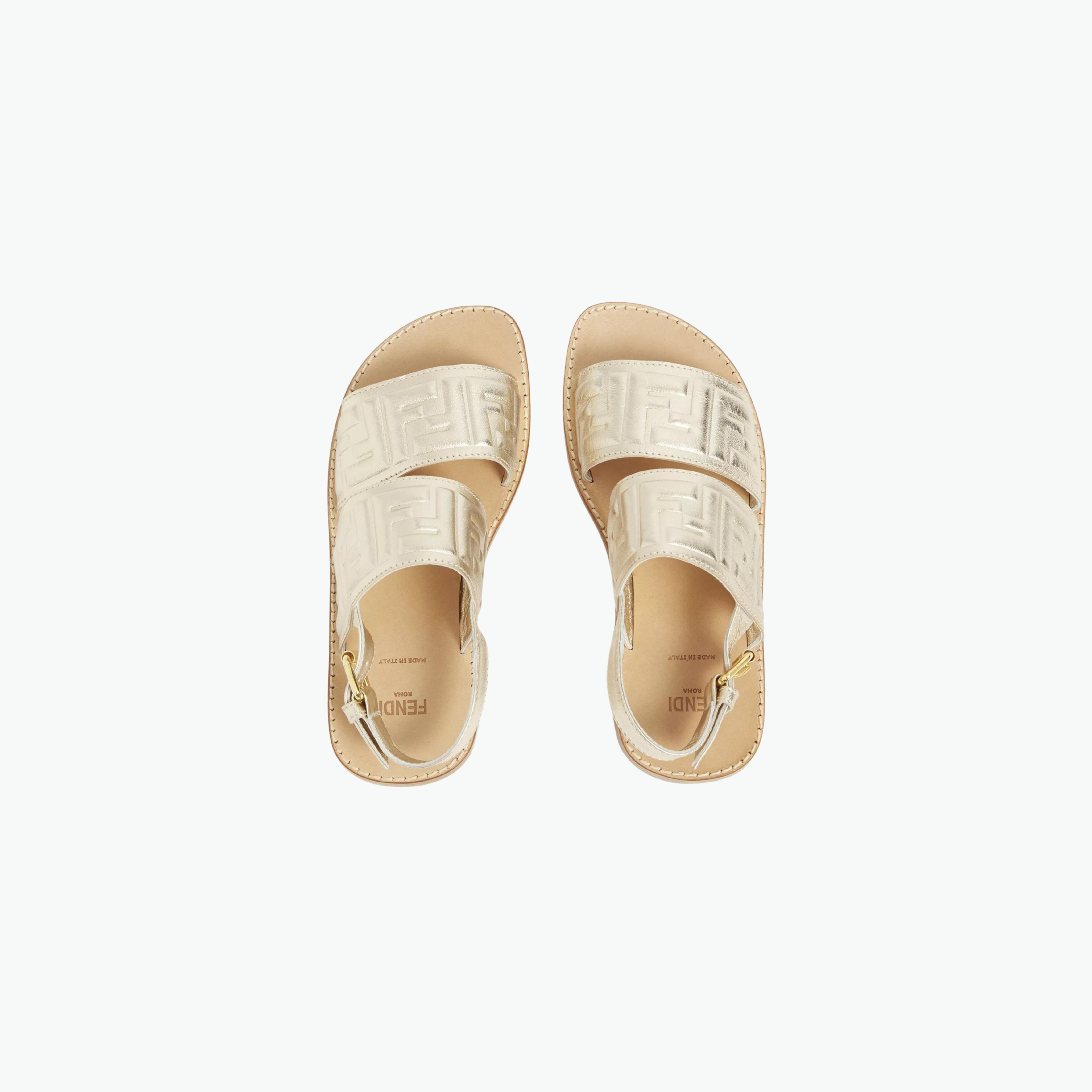 Fendi FF Nappa Leather Slingback Slide Sandals