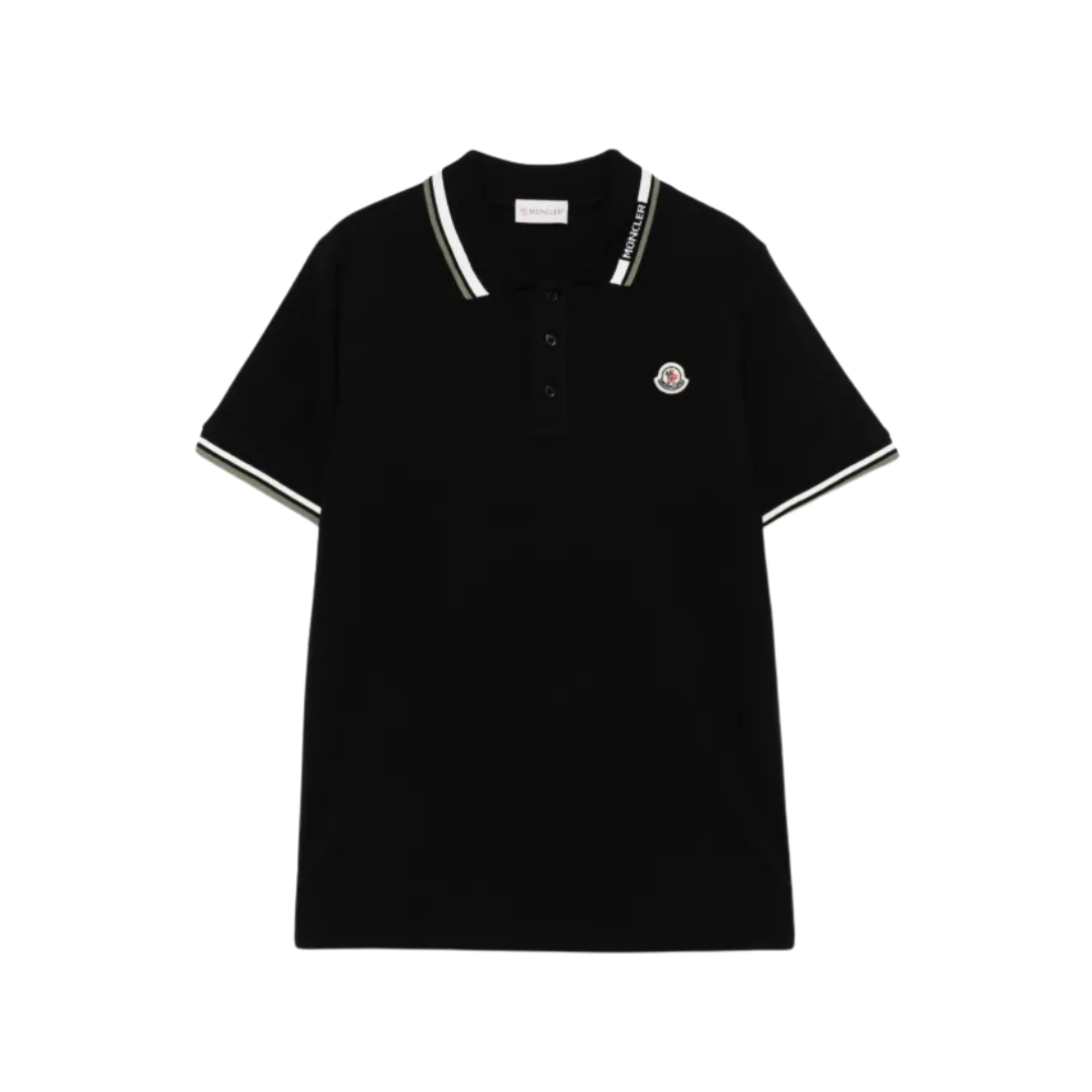 Moncler Kids Polo Shirt in Black