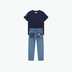 Kenzo Cotton T-shirt and Denim Trousers Set