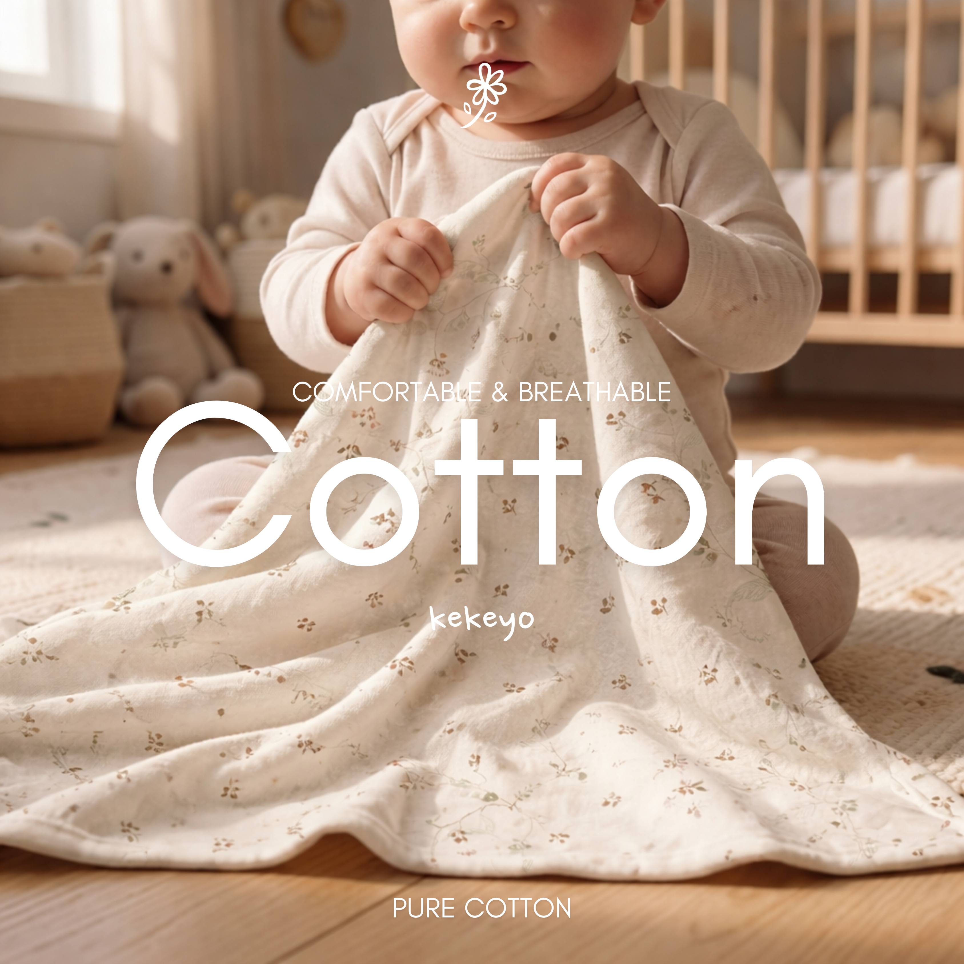 Kekeyo Muslin Swaddle Blanket - Floral