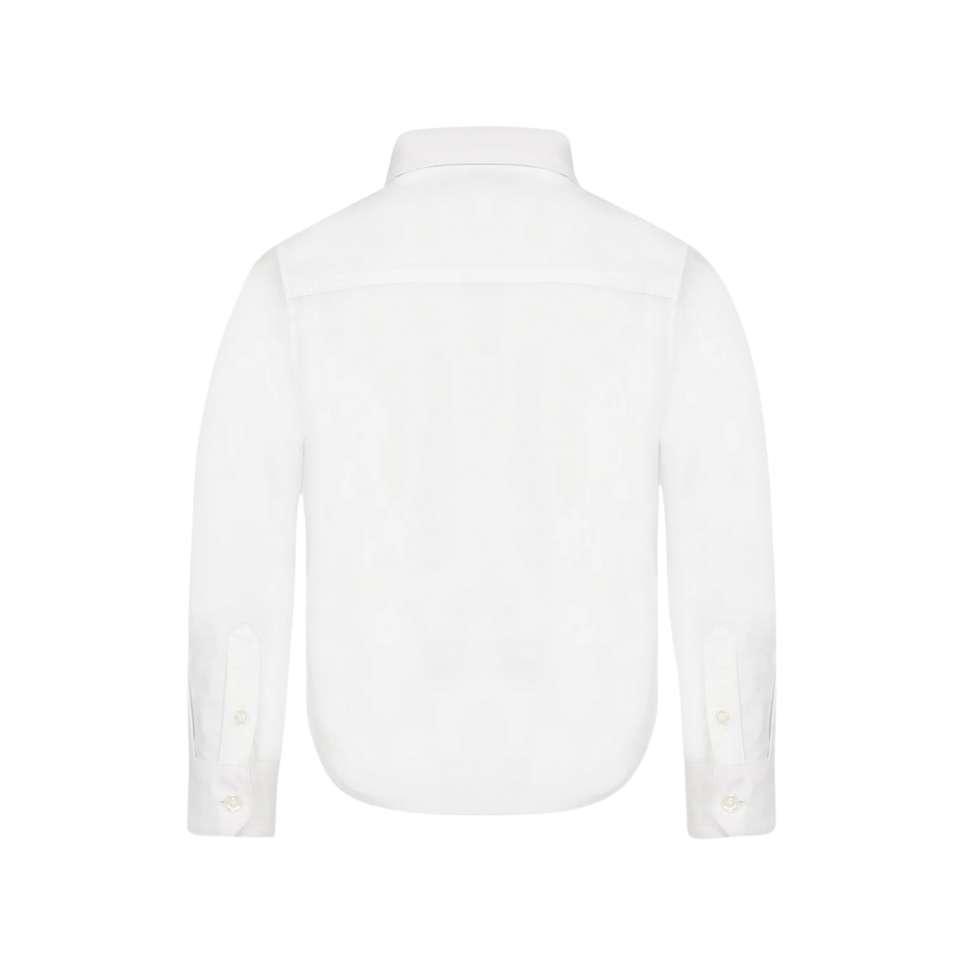 Boss Kids Cotton Shirt in White, Blue