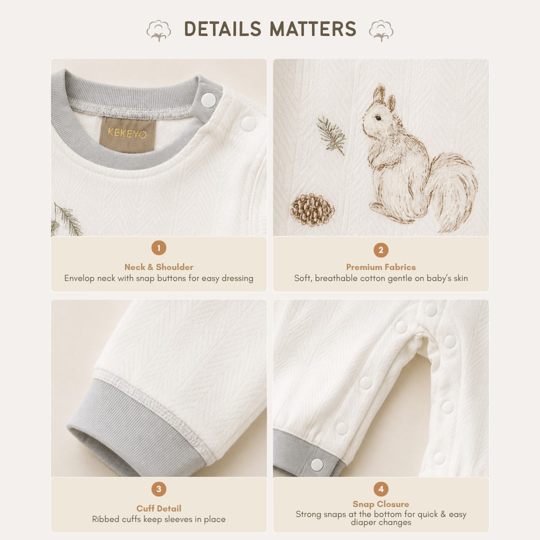 Kekeyo Playsuit Woodland Squirrel | 6M 9M 12M 18M 24M