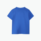 Boss Kids Logo Print Cotton T-shirt Blue