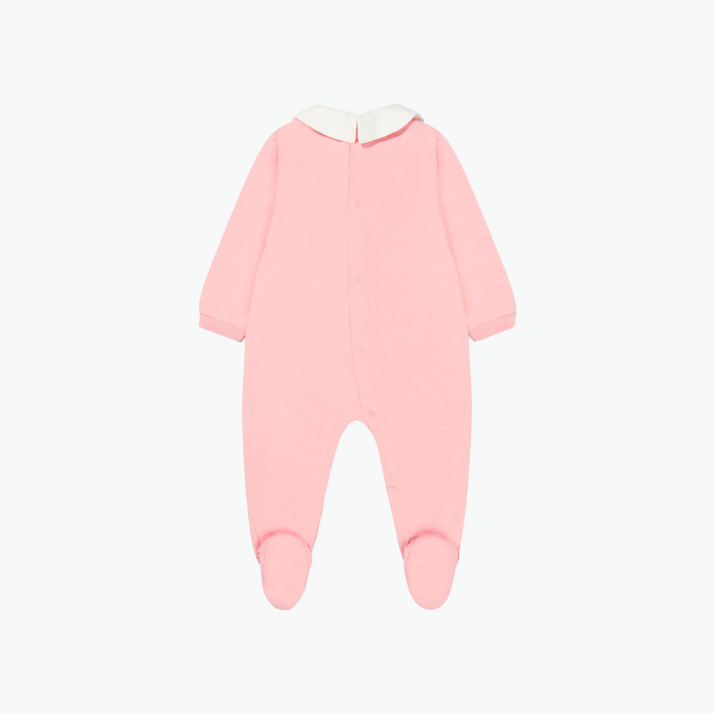 Moschino Baby Girls Teddy Logo Babygrow in Pink