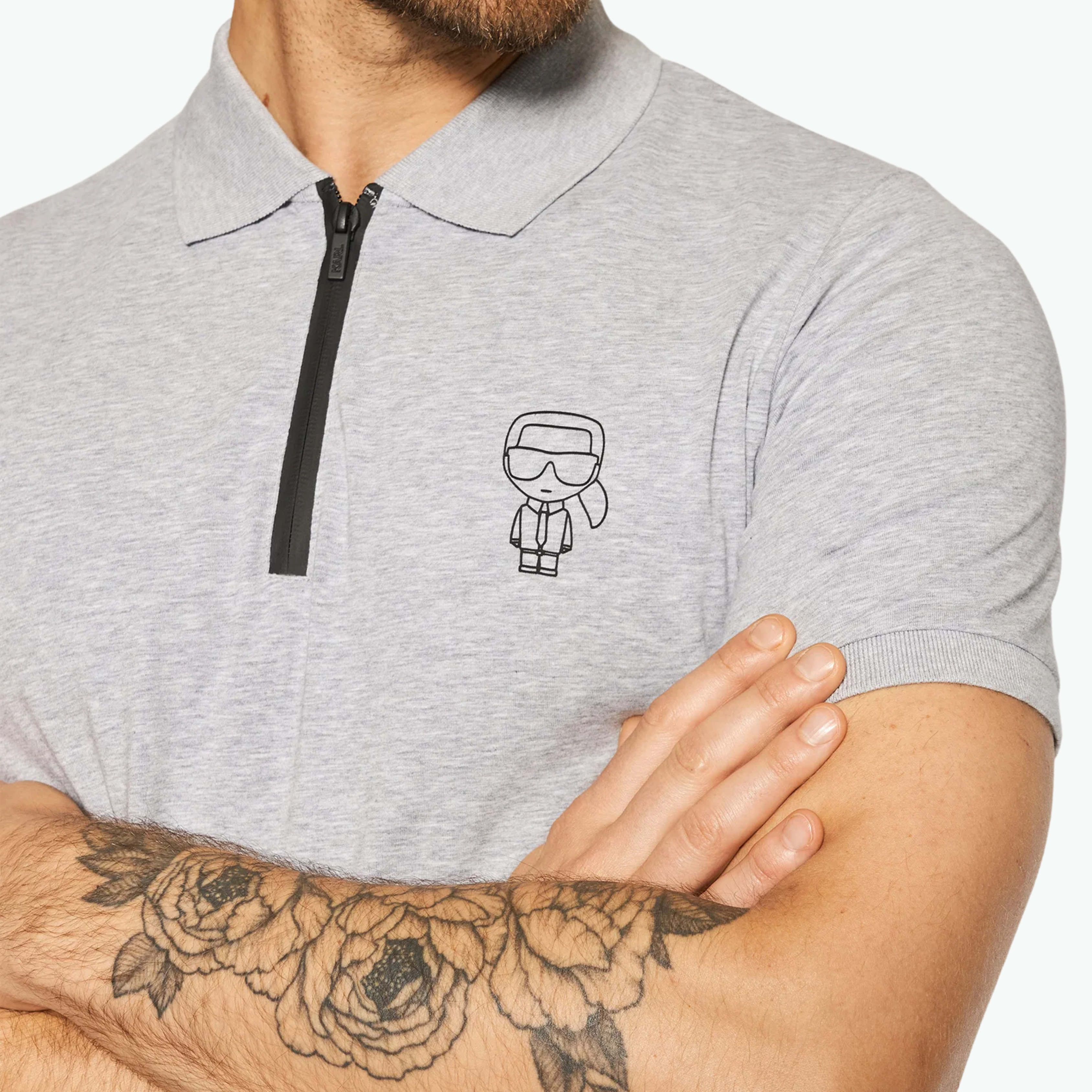 Karl Lagerfeld Grey Polo T-shirt