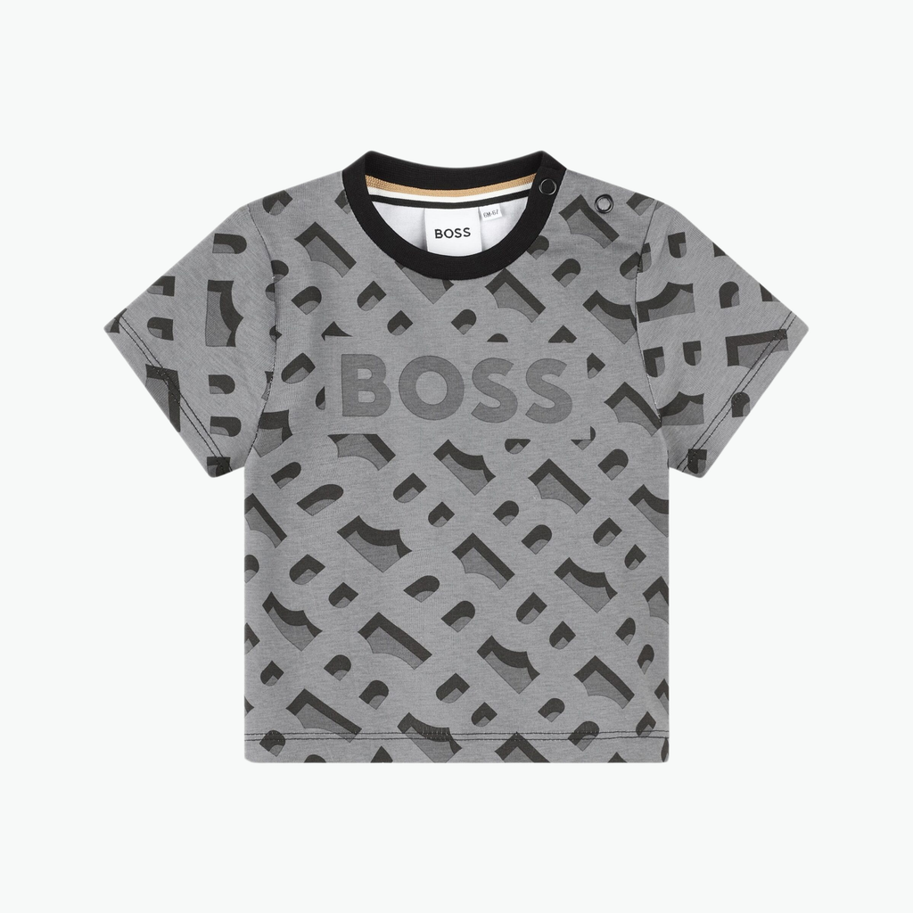 Boss Kids Logo Print Monogram T-shirt