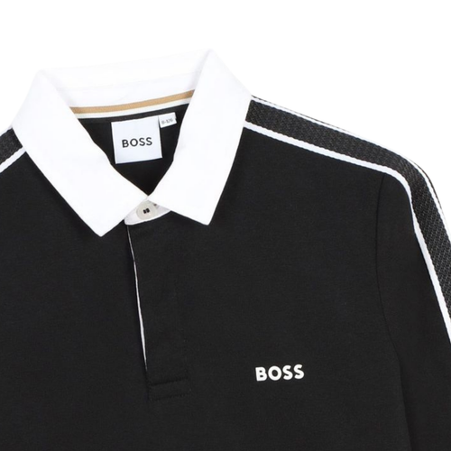 Boss Kids Boys Long-Sleeve Polo Shirt in Black