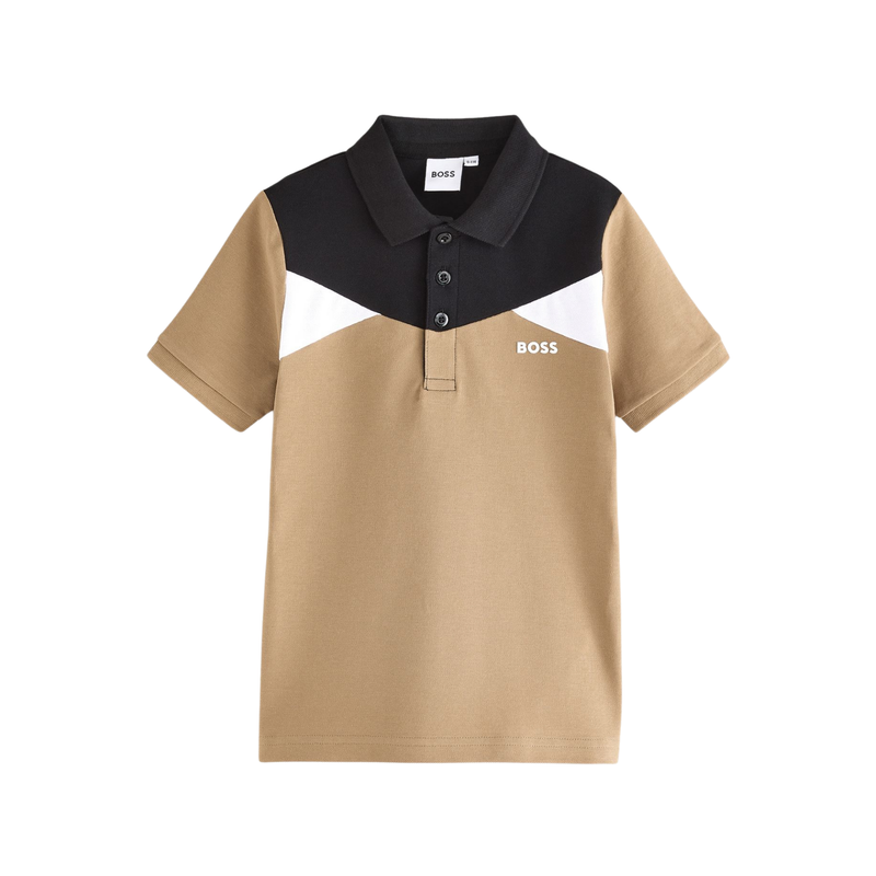 Boss Kids Panelled-Design Polo Shirt