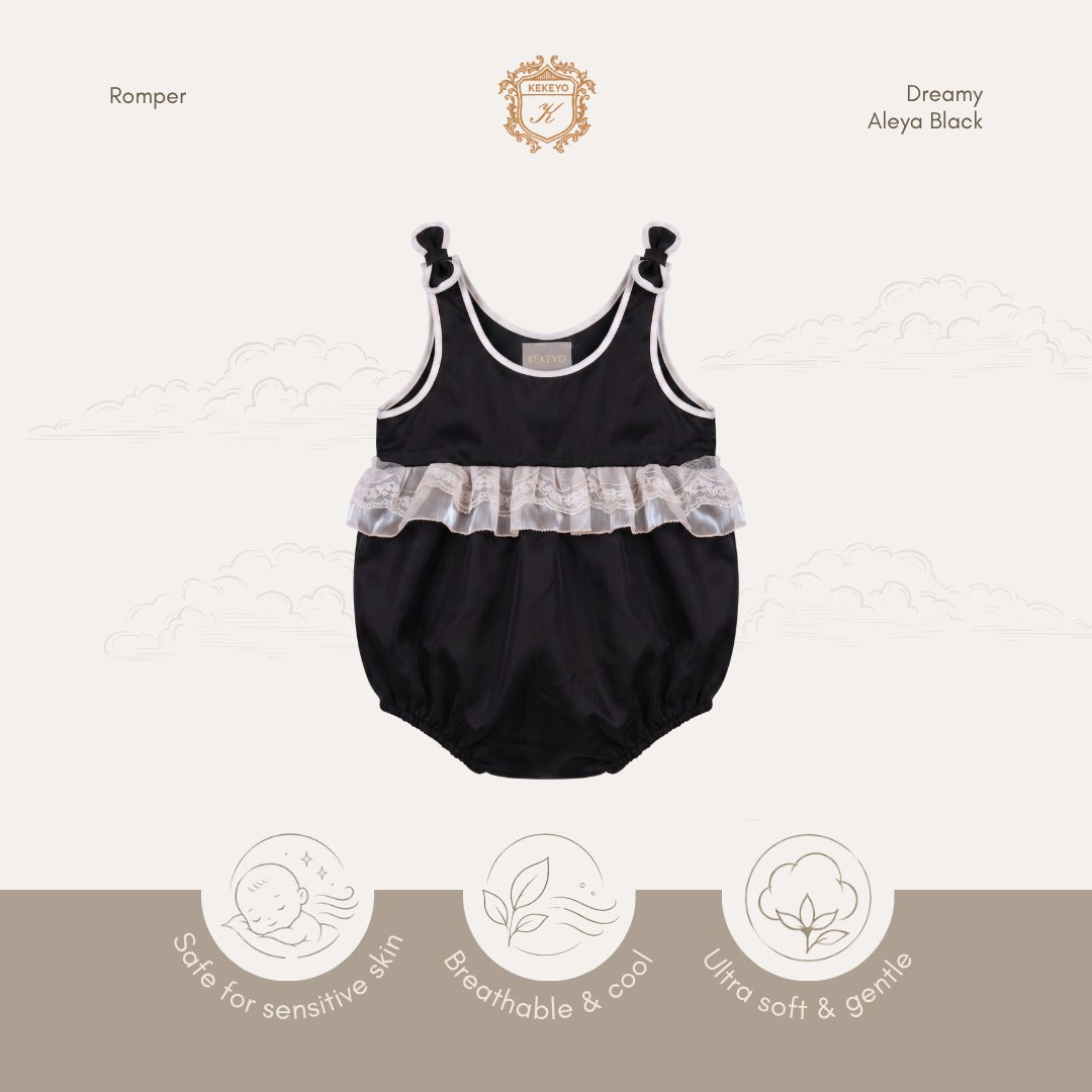 Kekeyo Romper Aleya Black | 3M 6M 9M 1/2Y