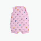 Moschino Kids Teddy Bear Sleeveless Romper in Pink