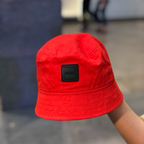 Boss Kids Rubber Logo Bucket Hat in Red