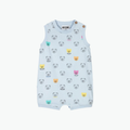 Moschino Kids Teddy Bear Sleeveless Romper in Blue