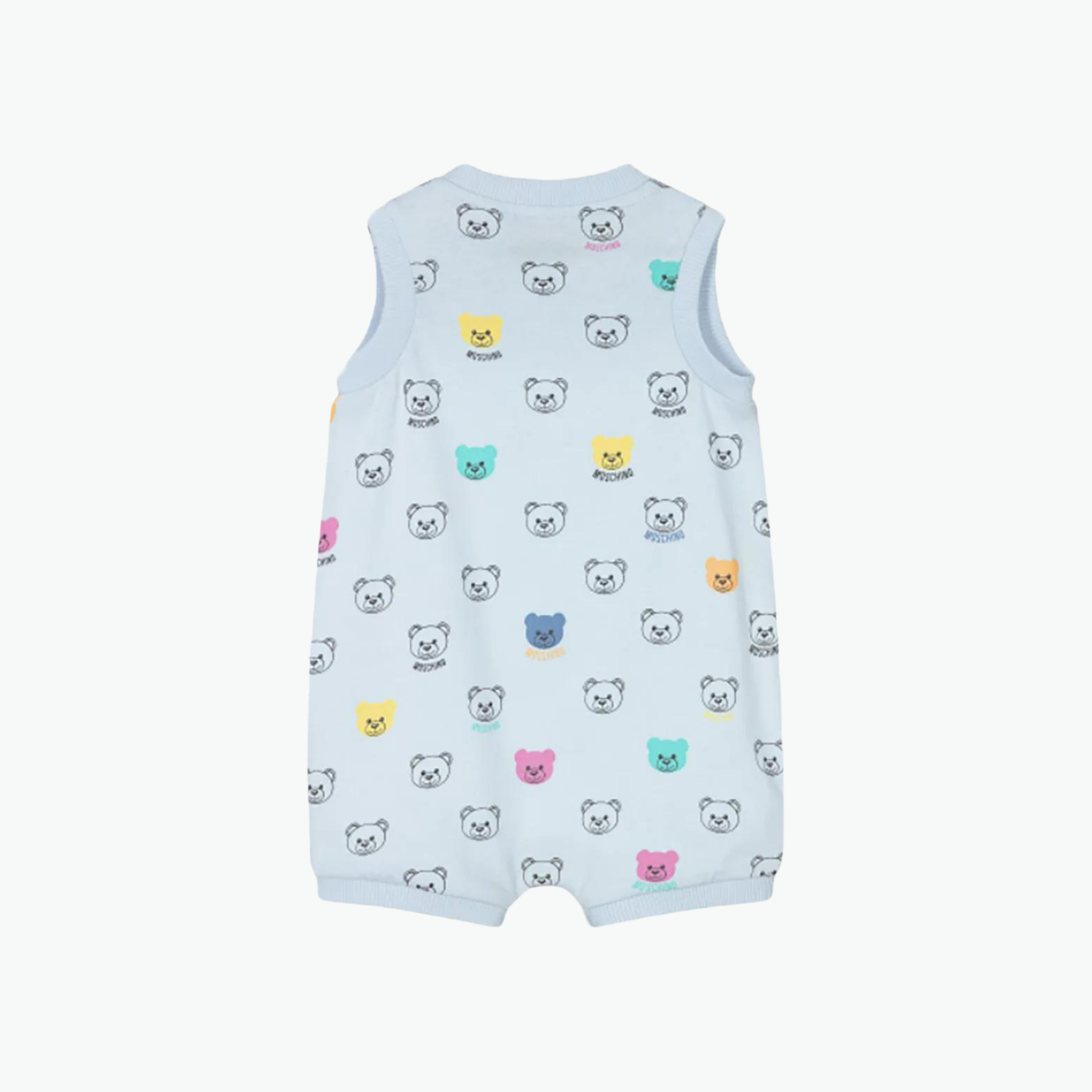 Moschino Kids Teddy Bear Sleeveless Romper in Blue