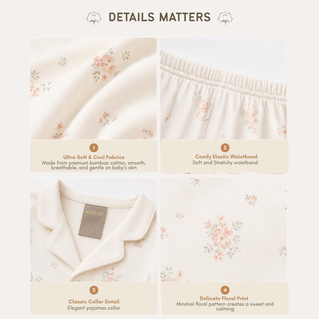 Kekeyo Set Pajamas Blush Bloom | 6M 9M 12M 18M 24M