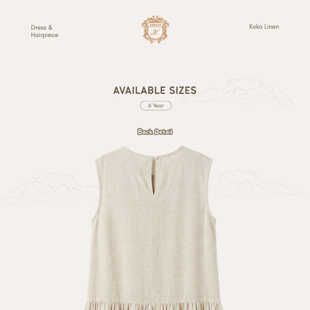 Kekeyo Dress & Hairpiece Koko Linen | 6Y