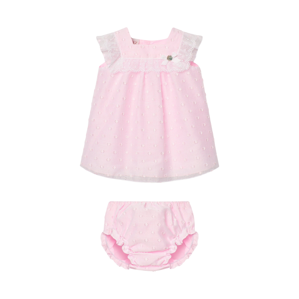 Paz Rodriguez Baby Girls Dress Bloomers Set in Pink